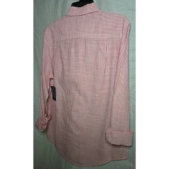 St John's Bay Classic Fit Long Sleeve Button Shirt, Sz Small, Rose Bengal NWT - Picture 5 of 8